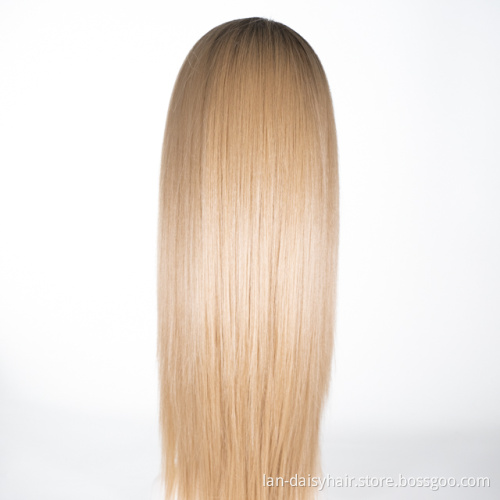 Wholesale Bob Cosplay Wigs Straight  Lace Frontal  Sythetic Wigs for Black Women Gold Color Side Part Shoulder Length